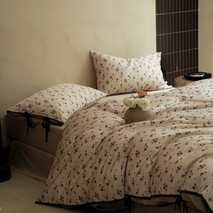 91家纺网 家纺一手货源 找家纺 （总）简纯主义 2025新款100%棉贡缎长绒棉四件套-素花笺