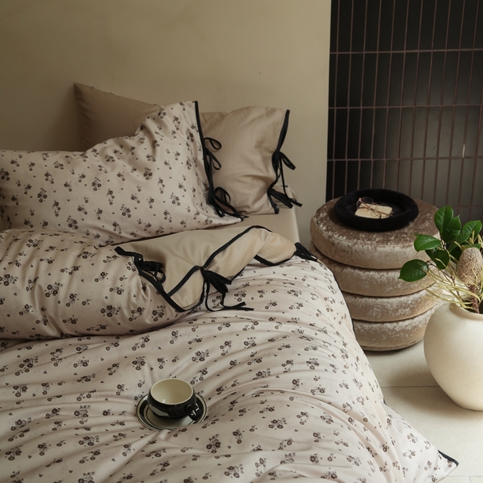 91家纺网 家纺一手货源 找家纺 （总）简纯主义 2025新款100%棉贡缎长绒棉四件套-素花笺