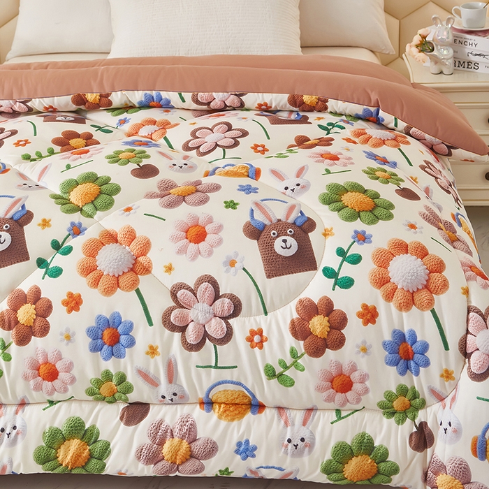 91家纺网 家纺一手货源 找家纺 南方印象 2025新款立体印花冬被被子被芯大豆被 萌宠