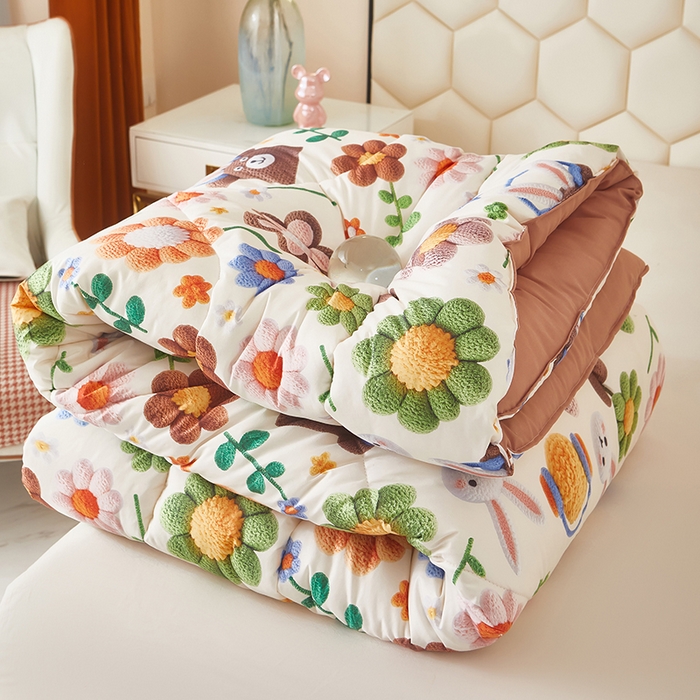 91家纺网 家纺一手货源 找家纺 南方印象 2025新款立体印花冬被被子被芯大豆被 萌宠