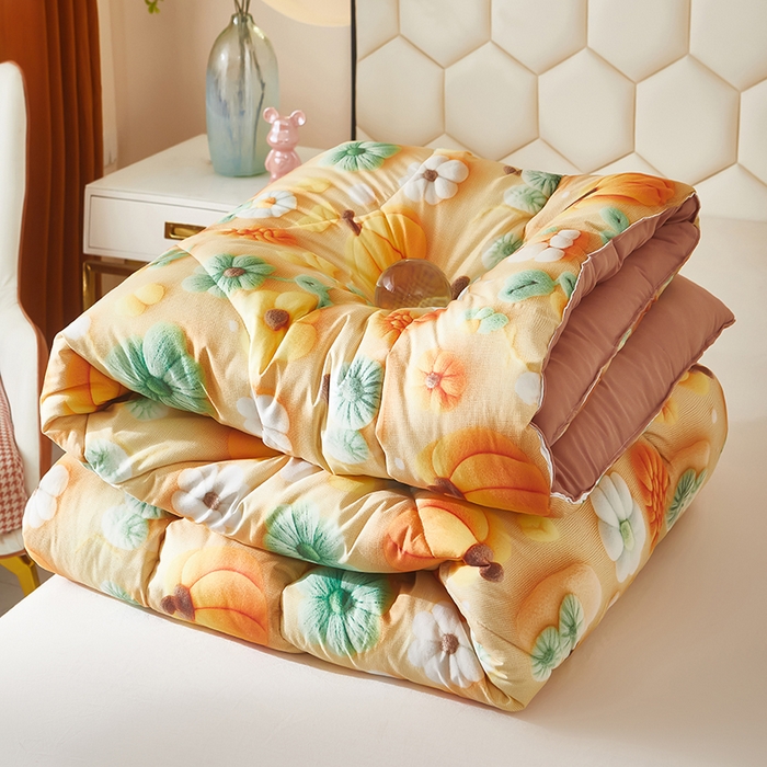 91家纺网 家纺一手货源 找家纺 南方印象 2025新款立体印花冬被被子被芯大豆被 南瓜派