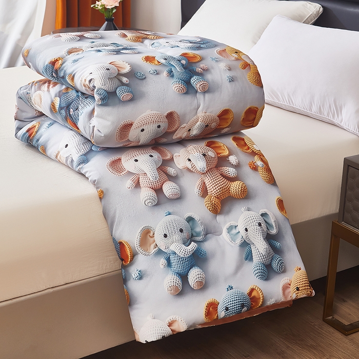 91家纺网 家纺一手货源 找家纺 南方印象 2025新款立体印花冬被被子被芯大豆被 顽皮象