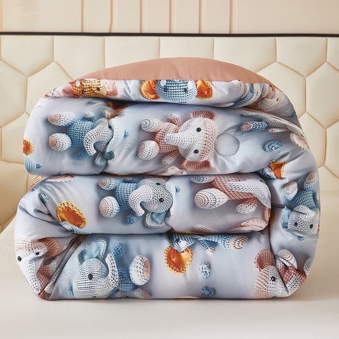 91家纺网 家纺一手货源 找家纺 南方印象 2025新款立体印花冬被被子被芯大豆被 顽皮象