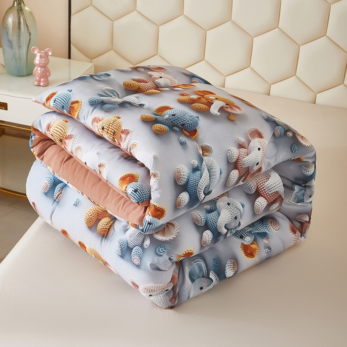 91家纺网 家纺一手货源 找家纺 南方印象 2025新款立体印花冬被被子被芯大豆被 顽皮象