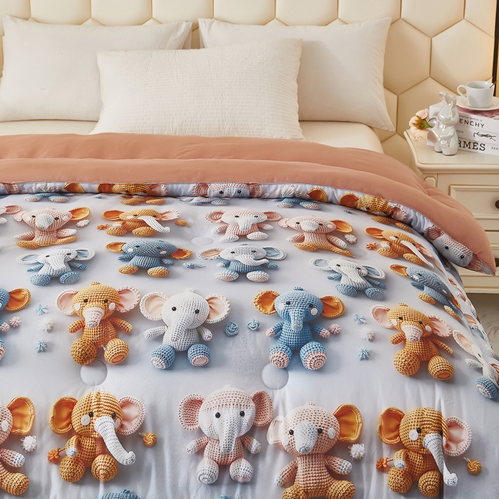 91家纺网 家纺一手货源 找家纺 南方印象 2025新款立体印花冬被被子被芯大豆被 顽皮象