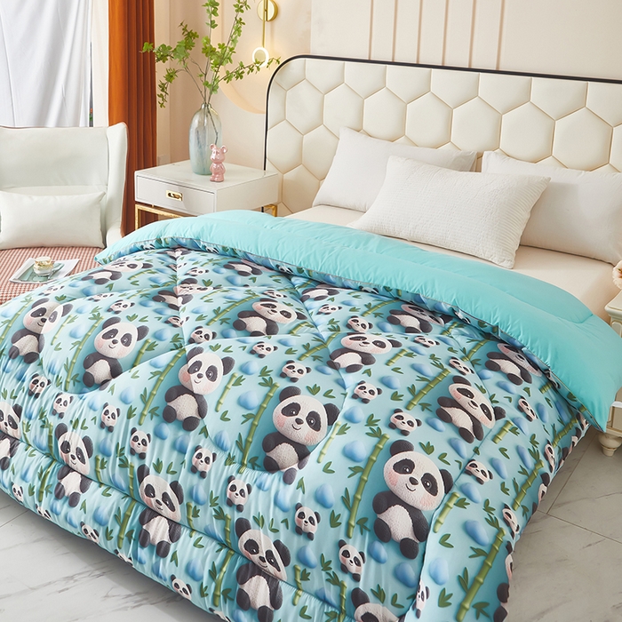 91家纺网 家纺一手货源 找家纺 南方印象 2025新款立体印花冬被被子被芯大豆被 熊猫