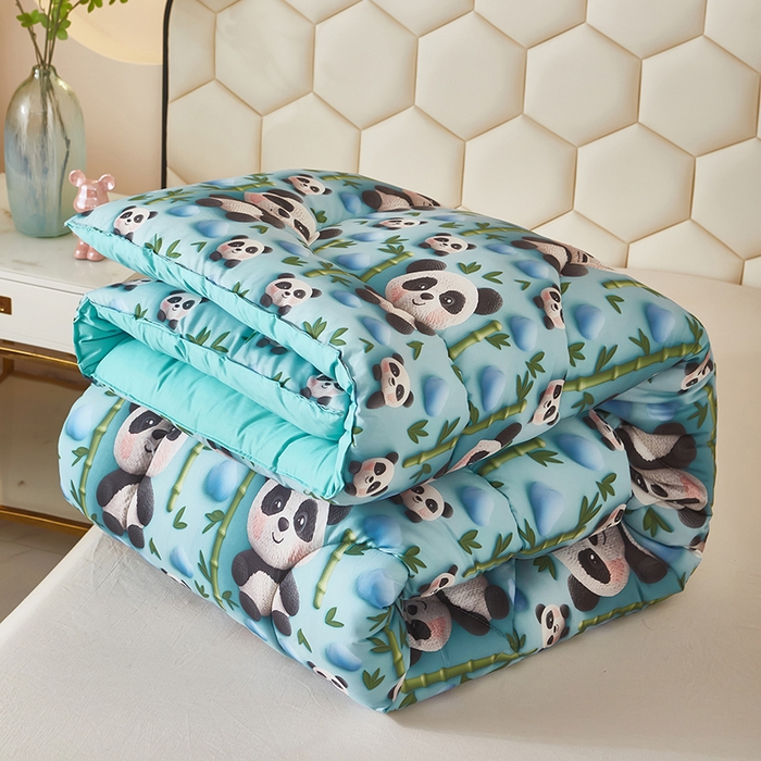 91家纺网 家纺一手货源 找家纺 南方印象 2025新款立体印花冬被被子被芯大豆被 熊猫