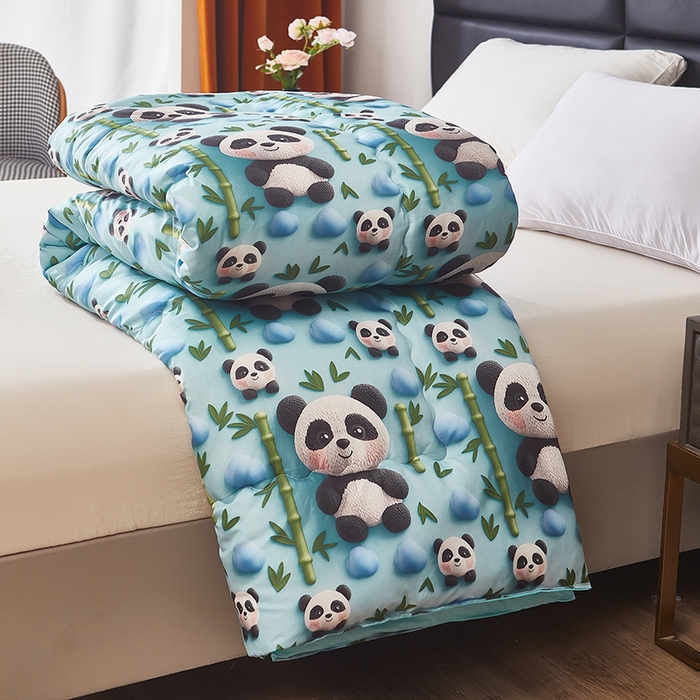 91家纺网 家纺一手货源 找家纺 南方印象 2025新款立体印花冬被被子被芯大豆被 熊猫