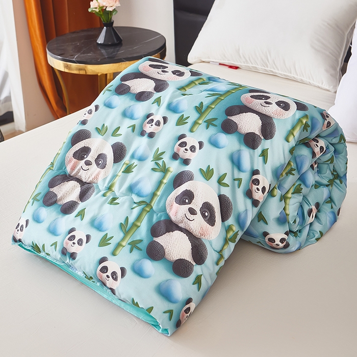 91家纺网 家纺一手货源 找家纺 南方印象 2025新款立体印花冬被被子被芯大豆被 熊猫