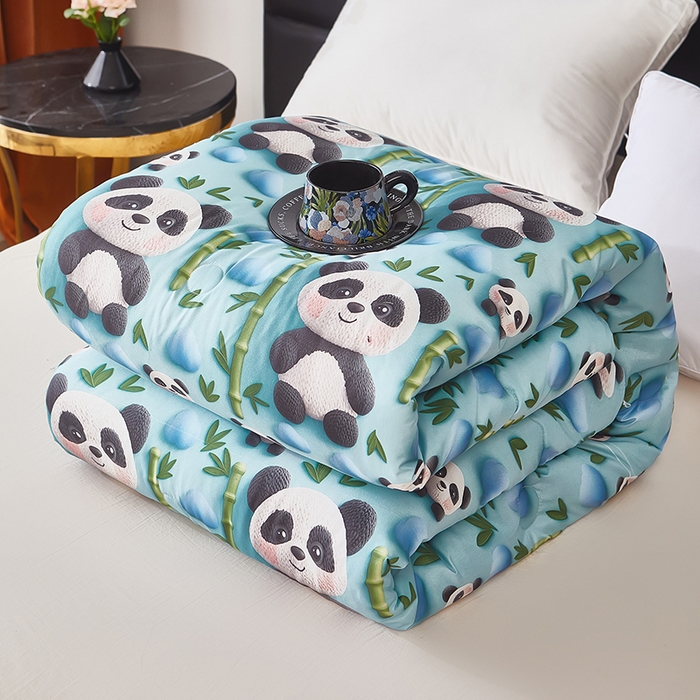 91家纺网 家纺一手货源 找家纺 南方印象 2025新款立体印花冬被被子被芯大豆被 熊猫