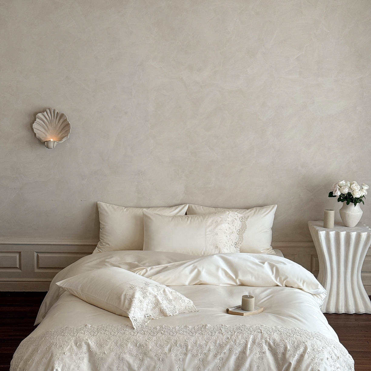 91家纺网 家纺一手货源 找家纺 （总）佳汐蓝家纺 2025新款100支澳棉花边四件套-花拾光