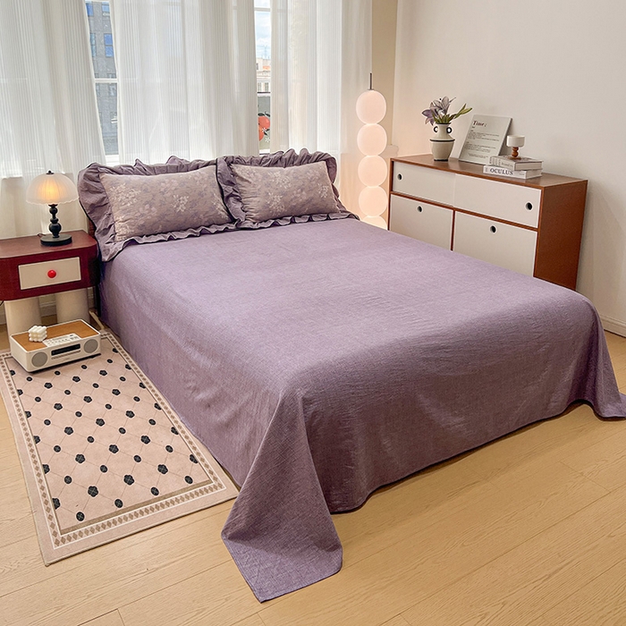 91家纺网 家纺一手货源 找家纺 （赛丽雅）2025秋冬新品130克加厚复古风印花磨毛四件套 可颂