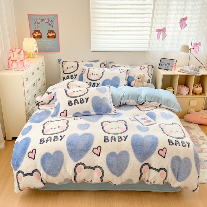 91家纺网 家纺一手货源 找家纺 （总）川悦生活 2025新款立体雪花绒印花大床四件套系列一场景一