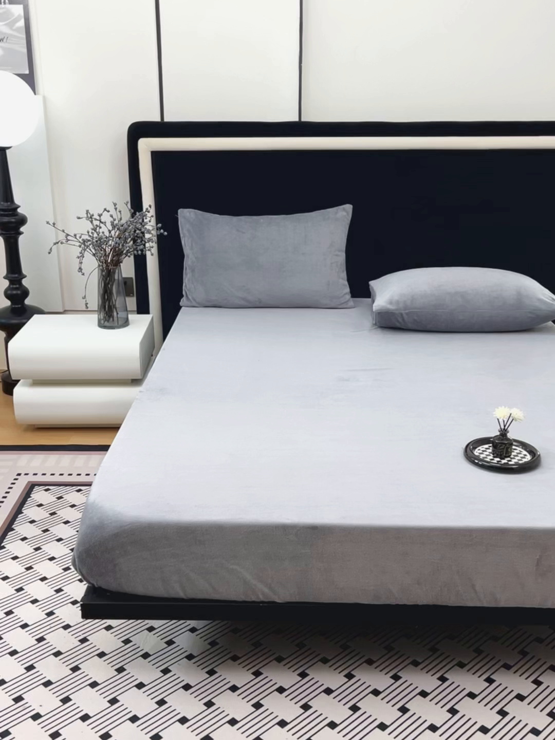 91家纺网 家纺一手货源 找家纺 （总）2025新款高克重纯色保暖牛奶绒单床笠枕套