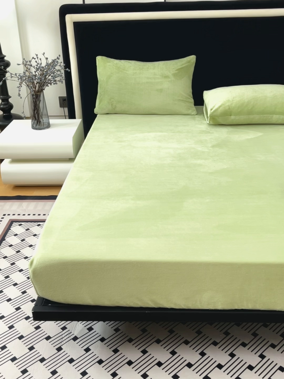 91家纺网 家纺一手货源 找家纺 （总）2025新款高克重纯色保暖牛奶绒单床笠枕套