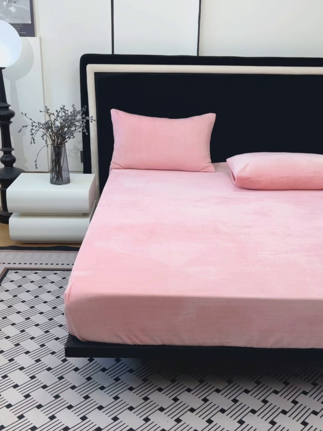 91家纺网 家纺一手货源 找家纺 （总）2025新款高克重纯色保暖牛奶绒单床笠枕套