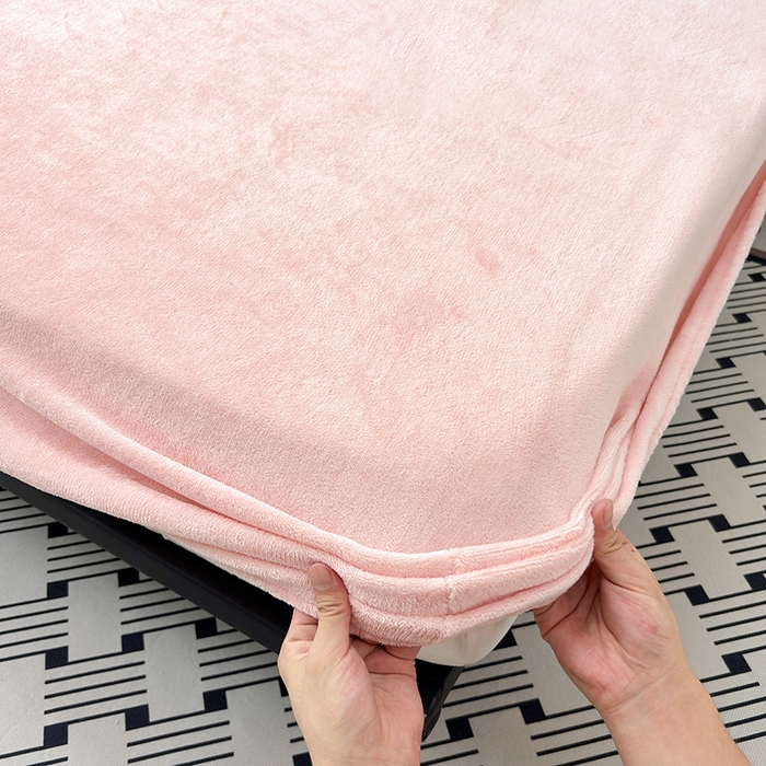 91家纺网 家纺一手货源 找家纺 （总）2025新款高克重纯色保暖牛奶绒单床笠枕套