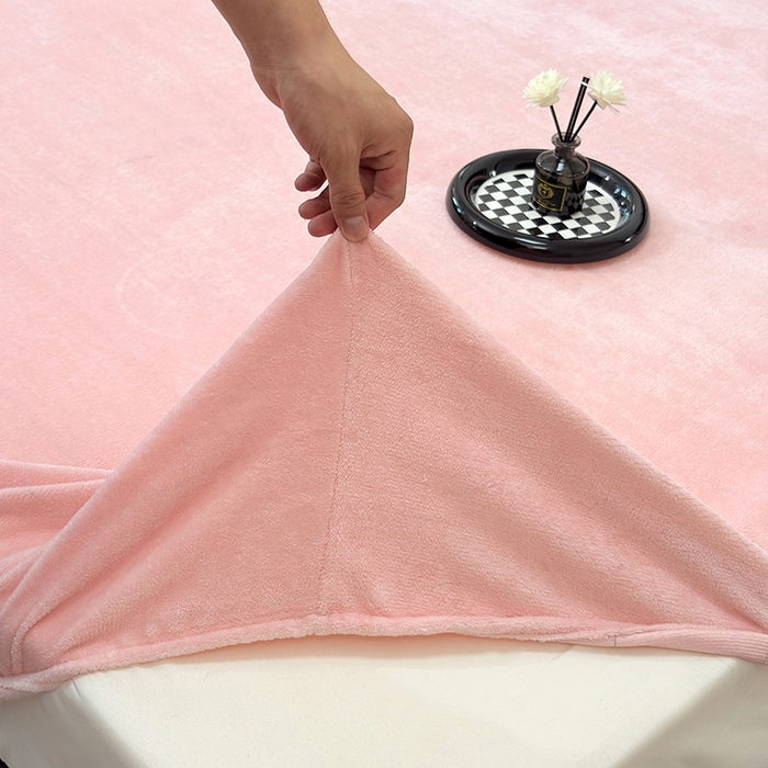 91家纺网 家纺一手货源 找家纺 （总）2025新款高克重纯色保暖牛奶绒单床笠枕套