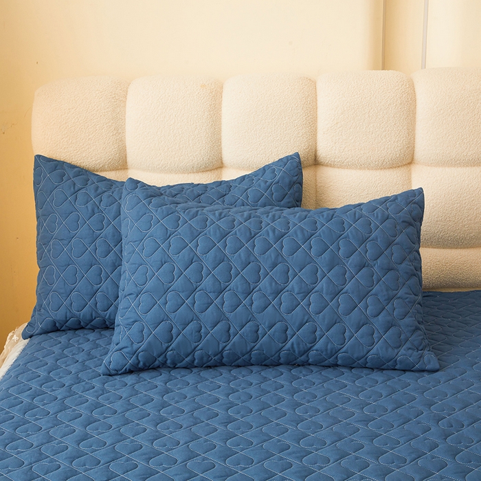 91家纺网 家纺一手货源 找家纺 艾裙海 2025新款云朵棉蕾丝刺绣花边夹棉床裙单床裙床裙单件爱心系列 爱心蔚蓝