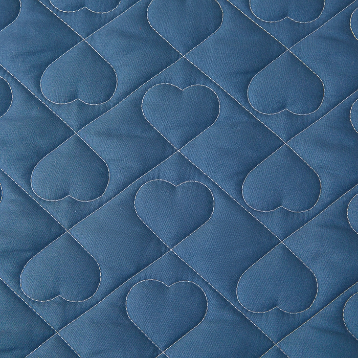 91家纺网 家纺一手货源 找家纺 艾裙海 2025新款云朵棉蕾丝刺绣花边夹棉床裙单床裙床裙单件爱心系列 爱心蔚蓝