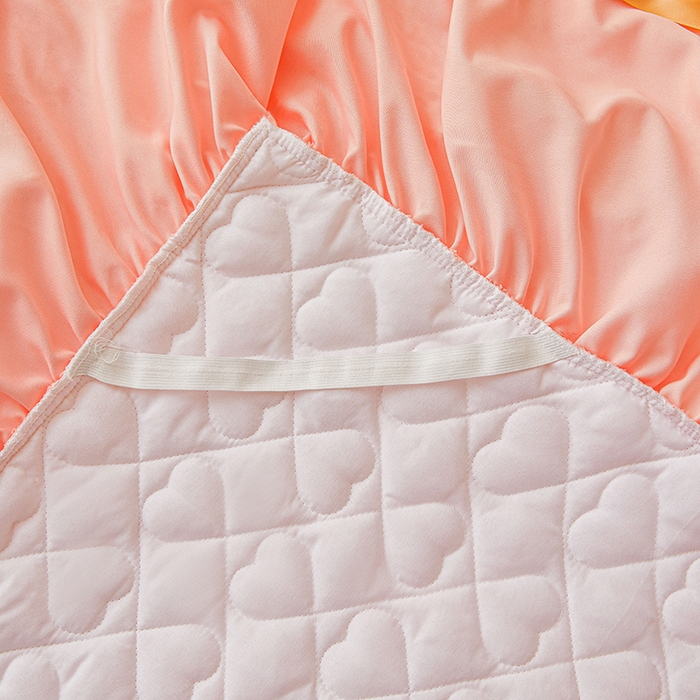 91家纺网 家纺一手货源 找家纺 艾裙海 2025新款云朵棉蕾丝刺绣花边夹棉床裙单床裙床裙单件爱心系列 爱心玉色