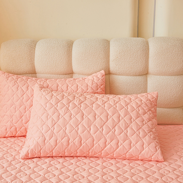 91家纺网 家纺一手货源 找家纺 艾裙海 2025新款云朵棉蕾丝刺绣花边夹棉床裙单床裙床裙单件爱心系列 爱心玉色