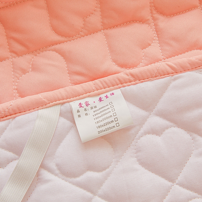 91家纺网 家纺一手货源 找家纺 艾裙海 2025新款云朵棉蕾丝刺绣花边夹棉床裙单床裙床裙单件爱心系列 爱心玉色