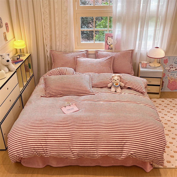 91家纺网 家纺一手货源 找家纺 （总）川悦生活 2025新款立体雪花绒印花大床四件套系列一场景一