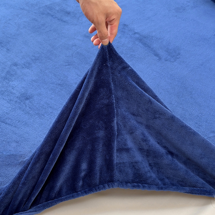 91家纺网 家纺一手货源 找家纺 2025新款高克重纯色保暖牛奶绒单床笠枕套 宝蓝色