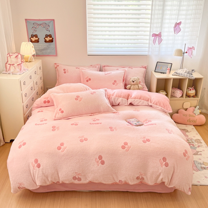 91家纺网 家纺一手货源 找家纺 （总）川悦生活 2025新款立体雪花绒印花大床四件套系列一场景一