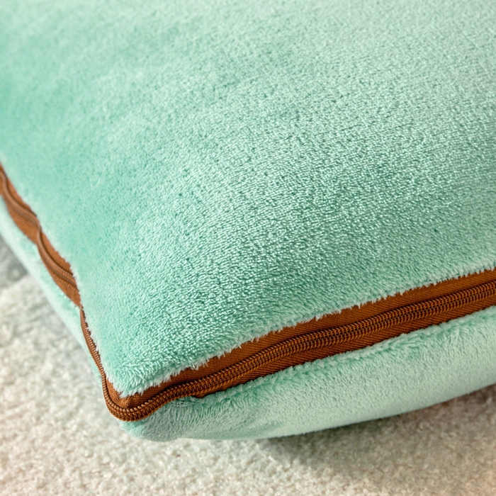 91家纺网 家纺一手货源 找家纺 阳光依佰抱枕被 2025秋冬新款牛奶绒多功能抱枕被系列-调皮狗 调皮狗---薄荷绿