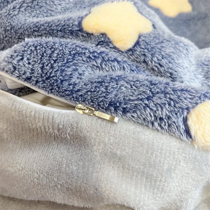 91家纺网 家纺一手货源 找家纺 川悦生活 2025新款立体雪花绒印花大床四件套系列一场景一 藏蓝星语