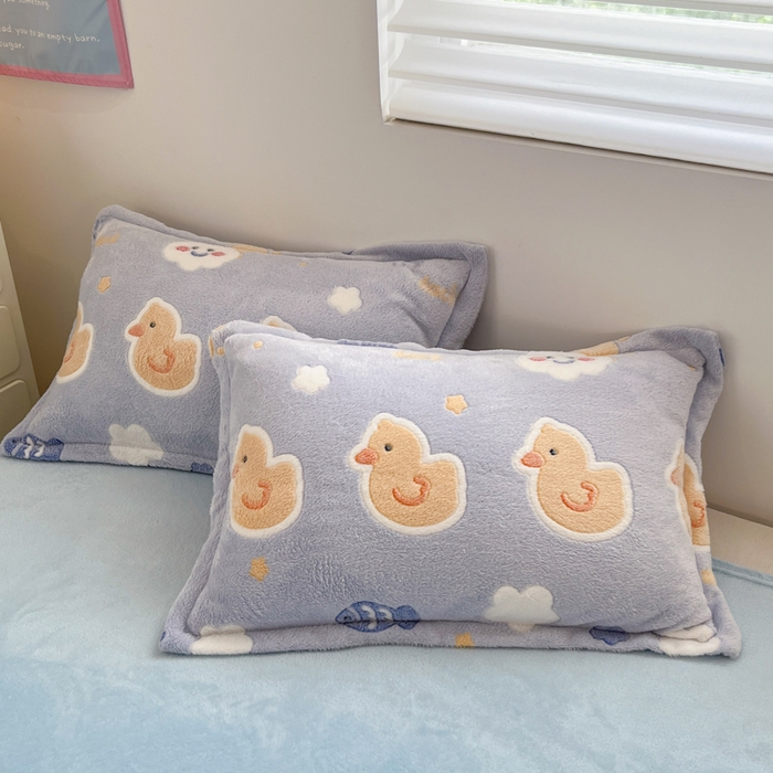 91家纺网 家纺一手货源 找家纺 川悦生活 2025新款立体雪花绒印花大床四件套系列一场景一 哒哒鸭丫