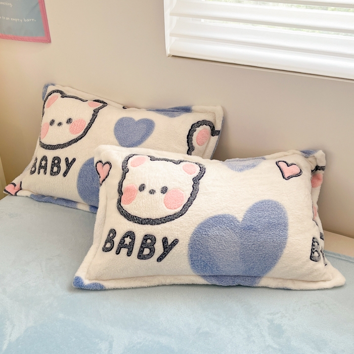 91家纺网 家纺一手货源 找家纺 川悦生活 2025新款立体雪花绒印花大床四件套系列一场景一 可爱熊