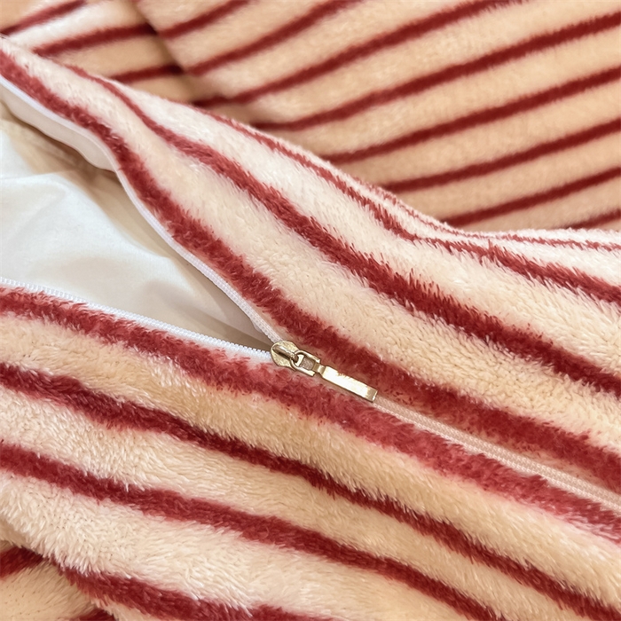 91家纺网 家纺一手货源 找家纺 川悦生活 2025新款立体雪花绒印花大床四件套系列一场景一 秋语-红豆