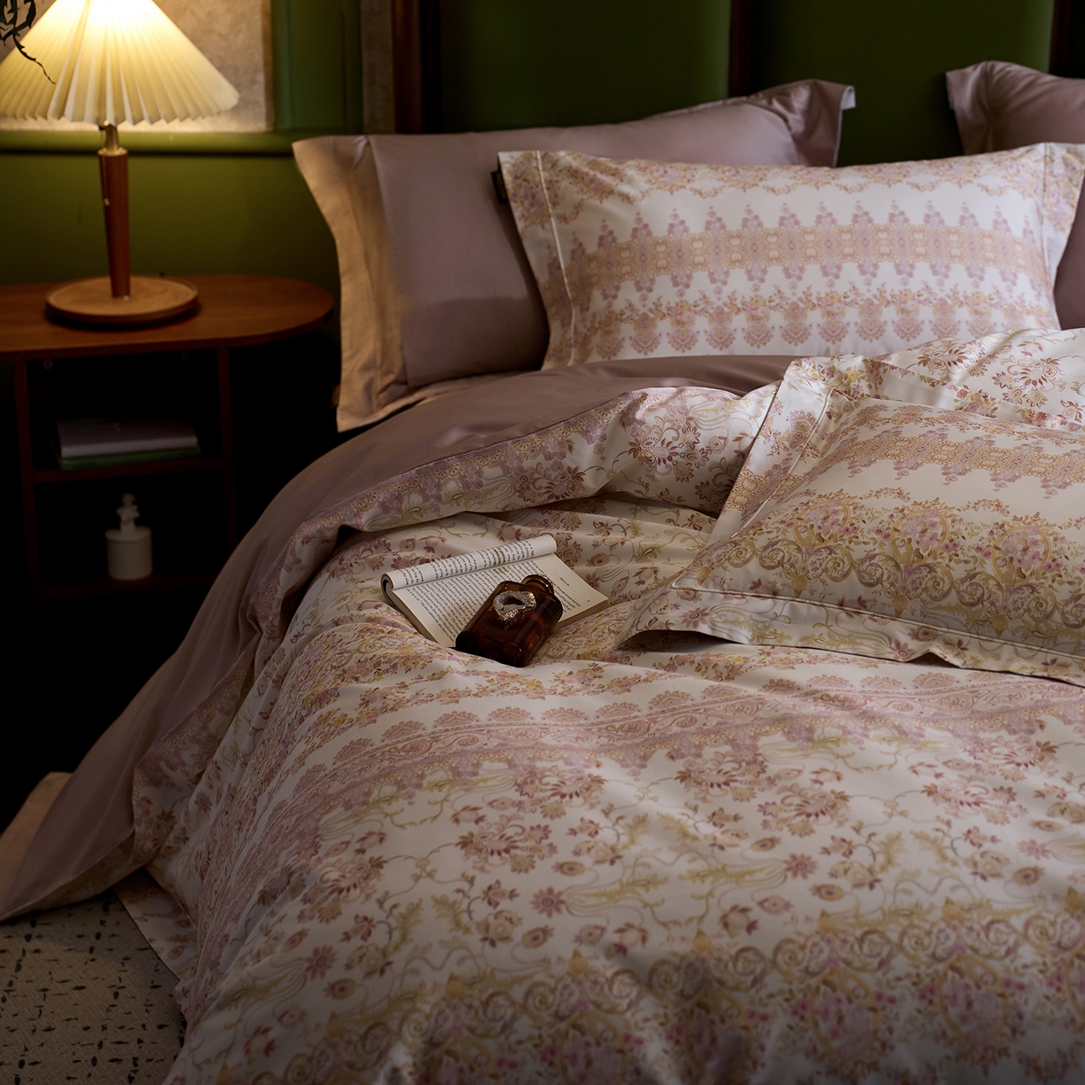 91家纺网 家纺一手货源 找家纺 2025新款 【不断货】70SA类轻奢长绒棉印花四件套正品YKK拉链+精品做工+独版（控价，不低于458） 花漾梦境