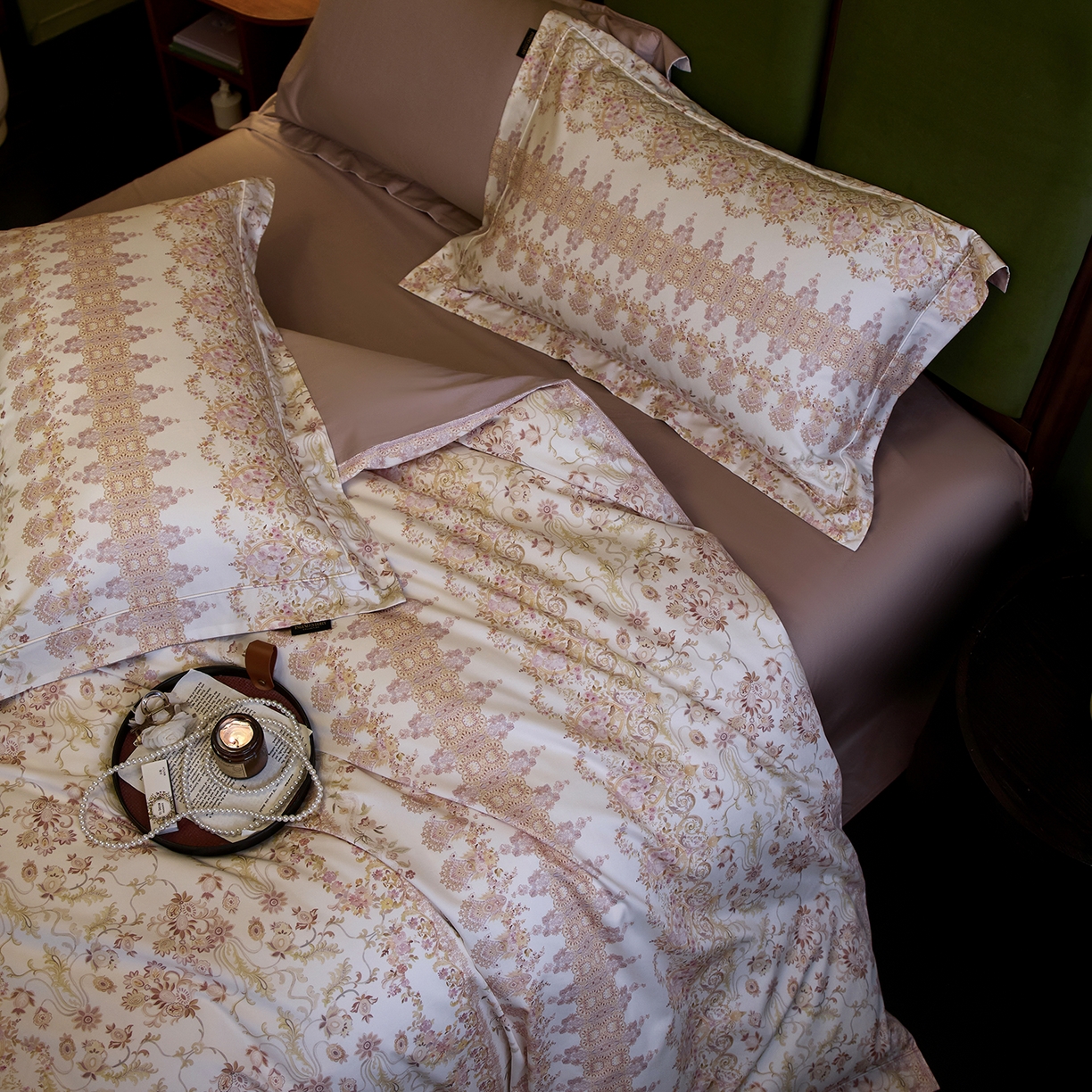 91家纺网 家纺一手货源 找家纺 2025新款 【不断货】70SA类轻奢长绒棉印花四件套正品YKK拉链+精品做工+独版（控价，不低于458） 花漾梦境