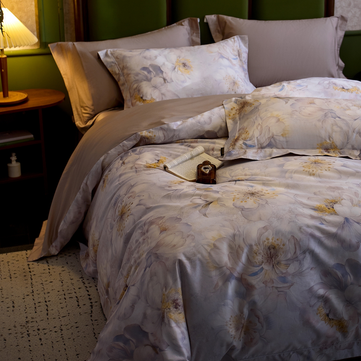 91家纺网 家纺一手货源 找家纺 2025新款 【不断货】70SA类轻奢长绒棉印花四件套正品YKK拉链+精品做工+独版（控价，不低于458） 花吟