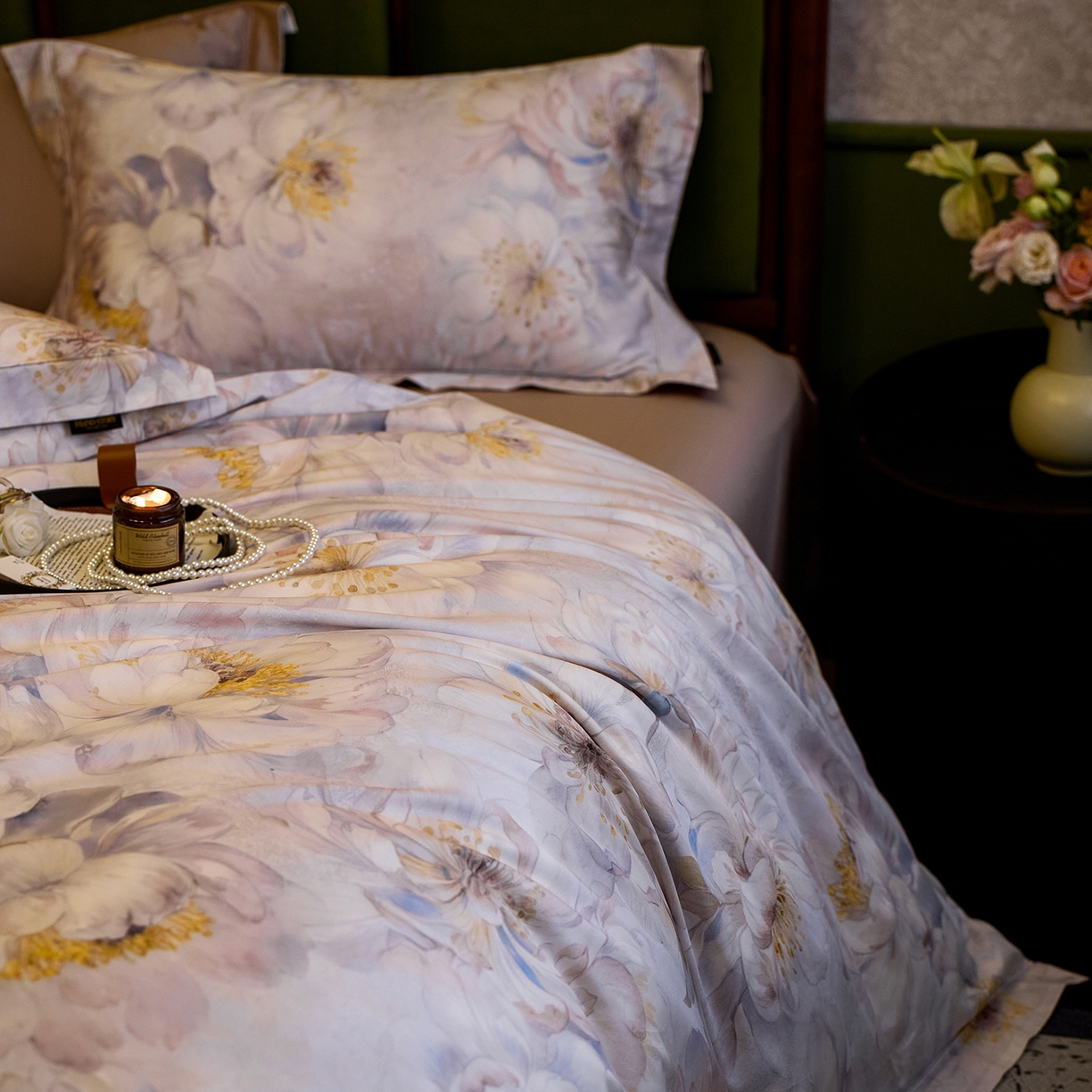 91家纺网 家纺一手货源 找家纺 2025新款 【不断货】70SA类轻奢长绒棉印花四件套正品YKK拉链+精品做工+独版（控价，不低于458） 花吟