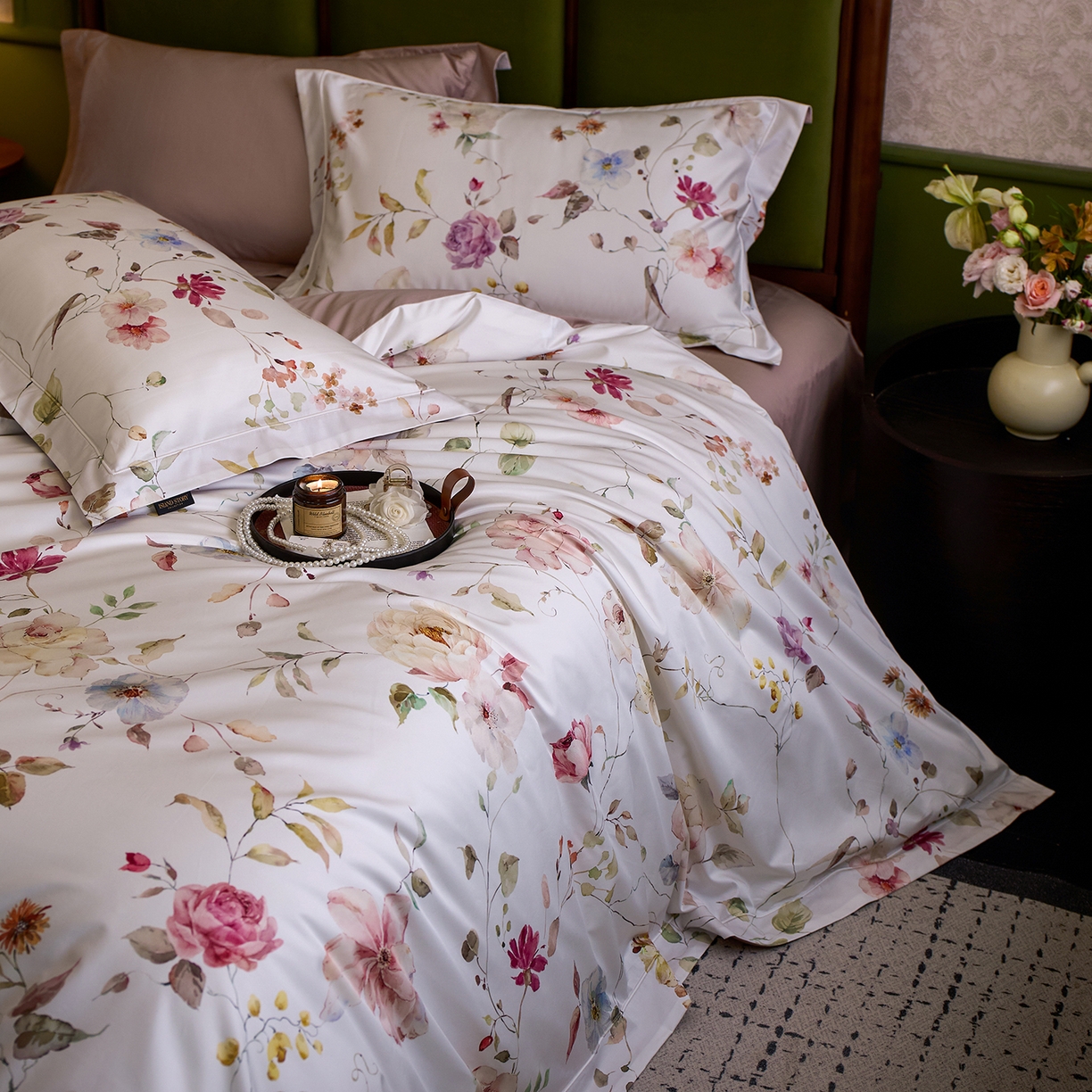 91家纺网 家纺一手货源 找家纺 2025新款 【不断货】70SA类轻奢长绒棉印花四件套正品YKK拉链+精品做工+独版（控价，不低于458） 满芳庭