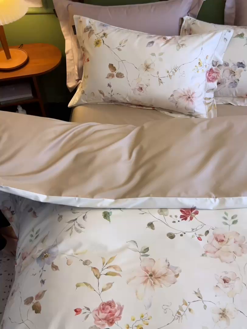 91家纺网 家纺一手货源 找家纺 2025新款 【不断货】70SA类轻奢长绒棉印花四件套正品YKK拉链+精品做工+独版（控价，不低于458） 山木花葶