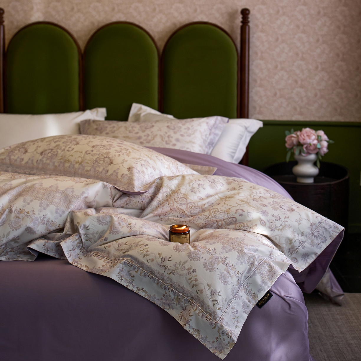 91家纺网 家纺一手货源 找家纺 2025新款 【不断货】70SA类轻奢长绒棉印花四件套正品YKK拉链+精品做工+独版（控价，不低于458） 西曼花诗