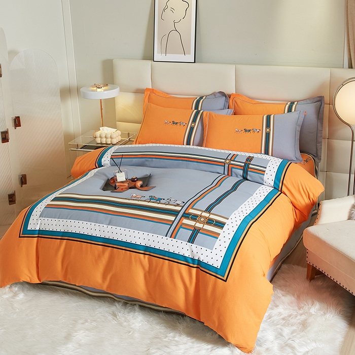 91家纺网 家纺一手货源 找家纺 启航家居 2025新款全棉纯棉磨毛大版印花四件套 奥斯汀