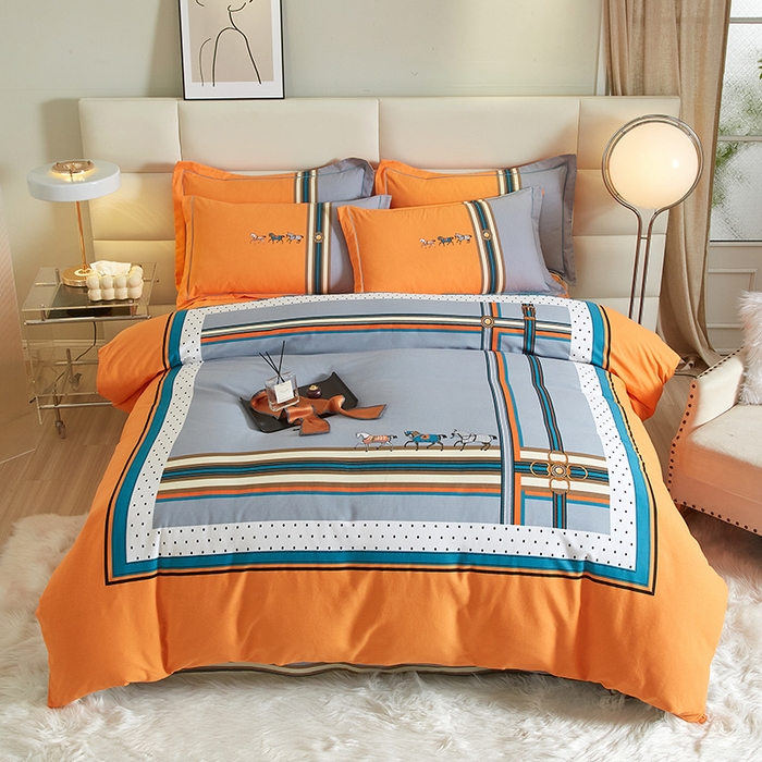 91家纺网 家纺一手货源 找家纺 启航家居 2025新款全棉纯棉磨毛大版印花四件套 奥斯汀