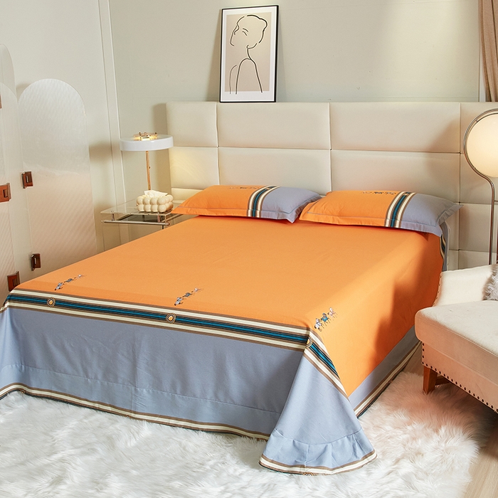 91家纺网 家纺一手货源 找家纺 启航家居 2025新款全棉纯棉磨毛大版印花四件套 奥斯汀