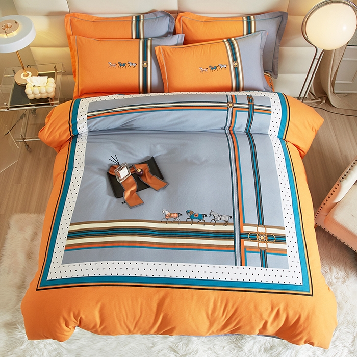 91家纺网 家纺一手货源 找家纺 启航家居 2025新款全棉纯棉磨毛大版印花四件套 奥斯汀