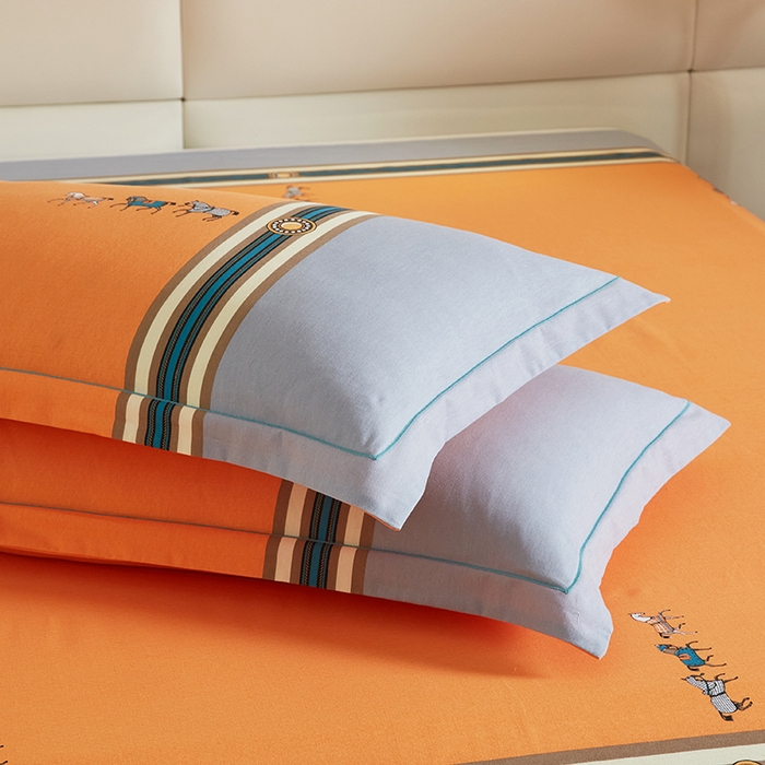 91家纺网 家纺一手货源 找家纺 启航家居 2025新款全棉纯棉磨毛大版印花四件套 奥斯汀