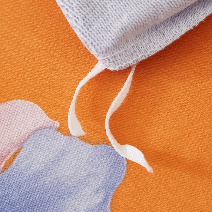 91家纺网 家纺一手货源 找家纺 启航家居 2025新款全棉纯棉磨毛大版印花四件套 佳偶天成桔