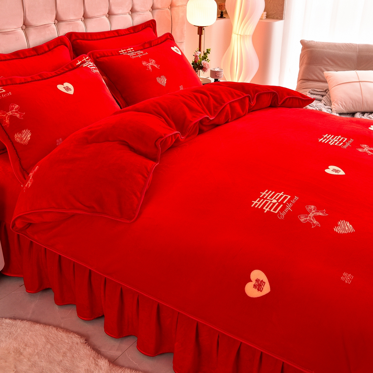 91家纺网 家纺一手货源 找家纺 （总）博兰蒂 2025新款床裙款高克重牛奶绒印花单被套