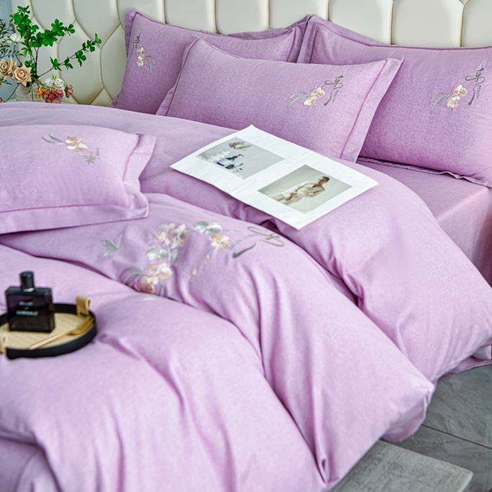 91家纺网 家纺一手货源 找家纺 （总）U品汇 2025新品长绒棉加厚全棉纯棉磨毛刺绣花四件套生态磨毛套件